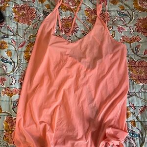 Coral Pink Strappy Tank Top